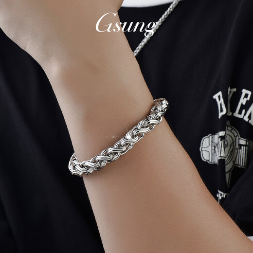 GsunG platinum bracelet for men PT950 new style atmospheric Chopard bracelet fashionable platinum bracelet for men with three-dimensional look. Make a reservation for the auction, please contact us before the auction.