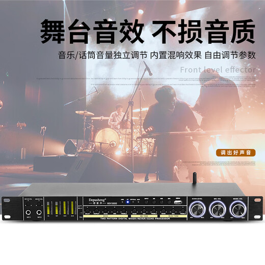 Depusheng REV3800 front-end effector one-click anti-howling KTV stage home double reverberation audio processing analog equalization karaoke smart REV3800 front-end effector