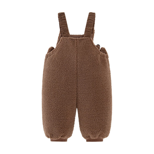 Mini Bara for boys and girls in autumn and winter new cute belly-protecting baby plus velvet overalls pants