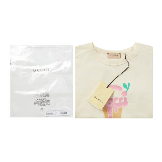GUCCI 古驰 女童儿童Gucci印花圆领短袖T恤 白色 718008 XJE39 9756 M 5/5岁/112c
