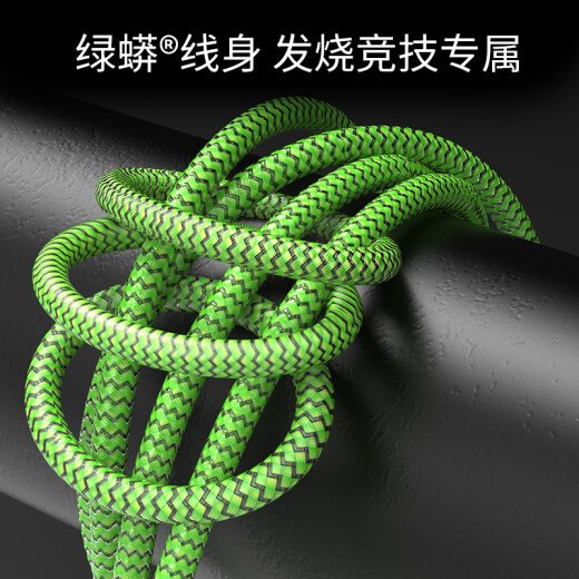 WANJEED Category 7+ network cable, Category 7+ finished product network cable, 10G double-shielded network jumper router, Gigabit broadband speed-up connection cable, Category 7+ 10G Competitive Green Python - 1 meter