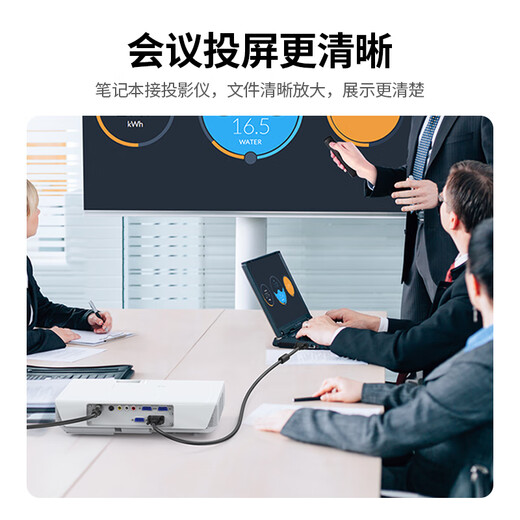 Greenlink VGA-Kabel in technischer Qualität, 3+6 reiner Kupferkern, Stecker auf Stecker, doppelter Magnetring, Videoverbindungskabel, geeignet für Computer-Host, verbunden mit TV-Monitor, Projektor, 8 Meter 11640