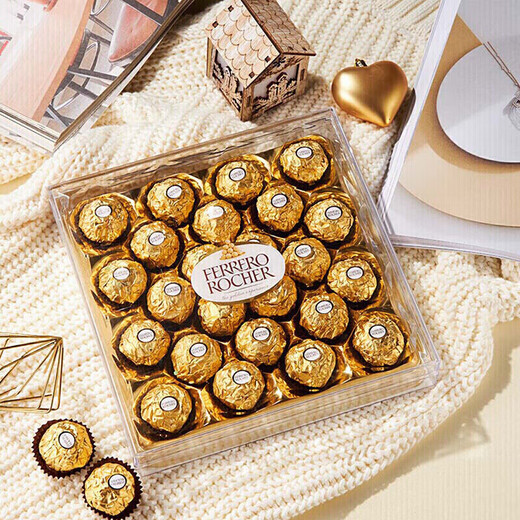 Ferrero Heartfelt Gift Box 24 Black Chocolate + 24 Golden Ball Chocolate 600g Candy Snacks Gifts