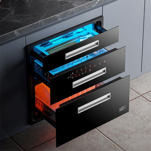 Royalstar Disinfection Cabinet Embedded Household High Temperature Ozone Kitchen Disinfection Cupboard Built-in Large Capacity Disinfection Cupboard Luxury Model 120L Three Doors and Three Drawers (12 Functions)