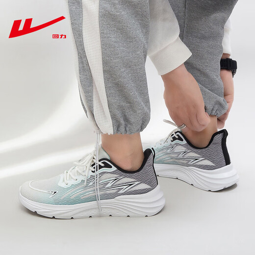 Zapatos para hombres de Warrior, zapatos deportivos, zapatos de malla de primavera y verano, zapatillas para hombres que absorben los hombres de la suela gruesa, zapatos de moda livianos de moda de moda, gris-verde grises 1349 43