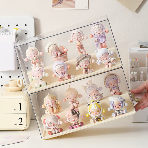 Bo Naling blind box storage Lego display stand Bubble Mart desktop transparent figure shelf acrylic dust box double-layer figure storage box single pack