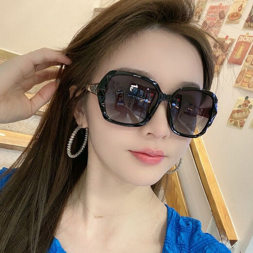 Mijilin 2022 new new style sunglasses for women high-definition anti-blue light sunglasses women's sunglasses driving sun protection round face long face internet celebrity black upgraded model high-definition anti-blue light