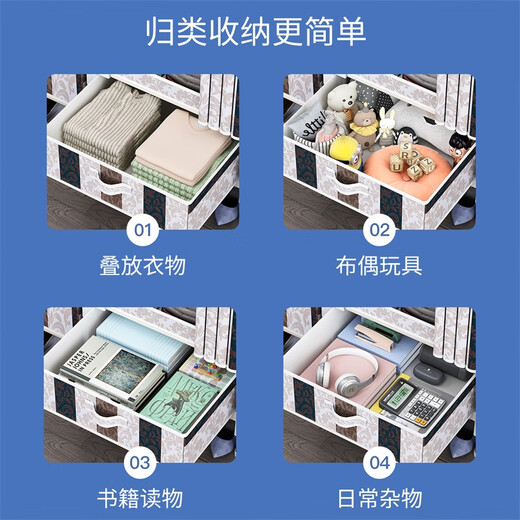 Jialiren wardrobe with drawers cloth wardrobe 1.5 meters double bedroom simple wardrobe dormitory thick steel tube wardrobe storage cabinet