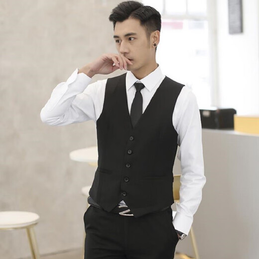 XINING XINING XINING TRAUS Vest Vest Men's Decoration Body Body Professional Matrimonio Marrio Marrio Marrio El novio del novio del chaleco negro de una sola pieza 2xl