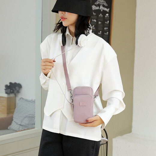 Dongxuan Summer Running Sports Arm Bag Mini Mobile Phone Bag Shoulder Crossbody Bag Mobile Phone Bag Wrist Fitness Women's Wrist Bag Women's Key Coin Purse Light Purple