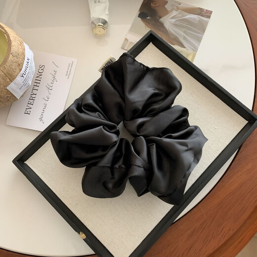 Abak einfacher, extra großer Satin-Haargummi aus Schweinedarm, hochwertiger, langlebiger Fettdarmring, koreanischer Stil, Super-Fee-Haarschmuck, Haarseil 3892-3-Khaki, extra großer Satin-Haargummi