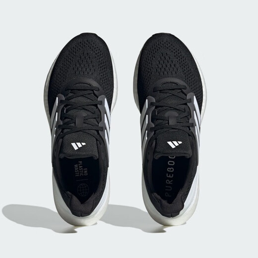Adidas Herrenschuhe Frühling und Herbst Neue PureBoost23 Laufschuhe schockabsorbierende Masche atmungsaktive Sportschuhe IF4839 Schwarz und Weiß 40,5 (250 mm)