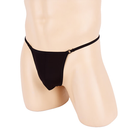 Ye Zimei sexy underwear men's thong men's see-through ice silk T-pants sexy U protruding underwear 4139 black one size