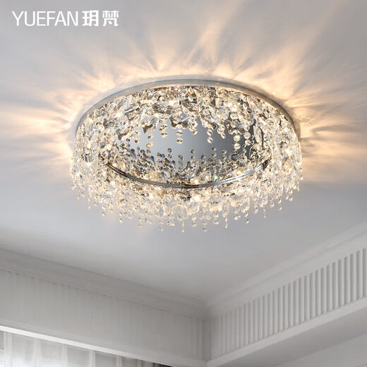 玥梵(YUEFAN)新款现代轻奢客厅吸顶灯简约大气餐厅卧室房间水晶灯 144W 25㎡内适用 12240lm 直径80