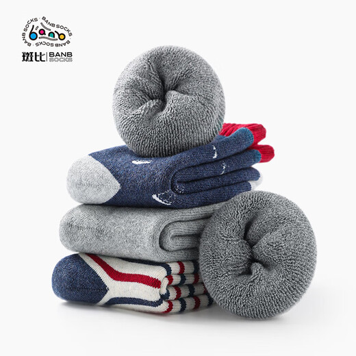 Bambi children's socks autumn and winter plus velvet thickened cotton socks for boys and girls warm terry socks BB21528 18-20 size