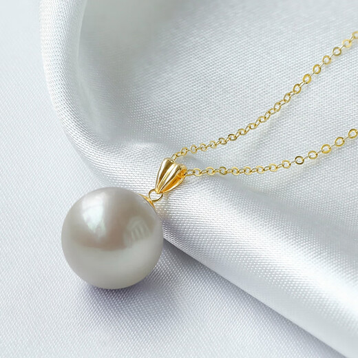 Queen of Pearls 18K Gold 12-13mm Pearl Pendant Extremely High Light High Brightness Freshwater Pearl Necklace Birthday Gift for Women
