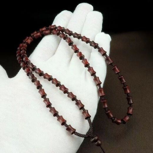 Luxurious small leaf rosewood necklace hanging neck bead chain wooden beads wooden pendant lanyard men's heavy wood neck Hetian jade circumference 60CM