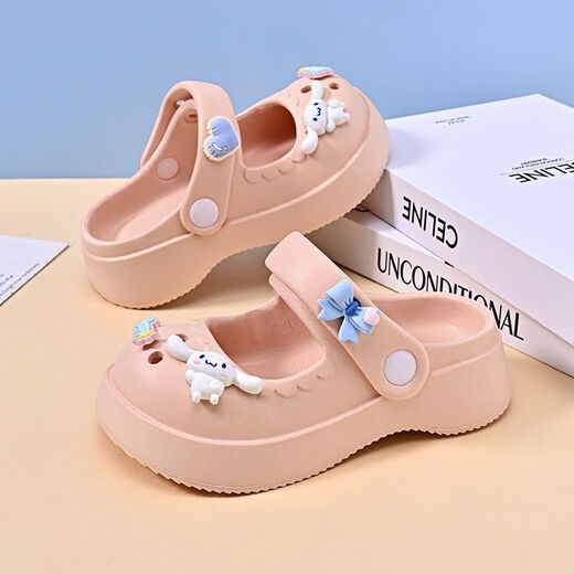 G.DUCKKIDS little yellow duck children's hole shoes for girls 2025 summer new style princess little girl sandals parent-child adult anti-slip white 24 size 25 (170mm)