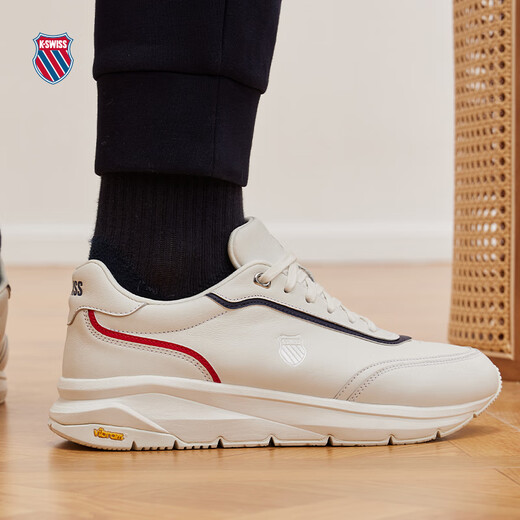 盖世威（K·SWISS）男女运动鞋春季新款透气舒适缓震休闲鞋9274-US 113温布尔登白/海军蓝/盖世红 40