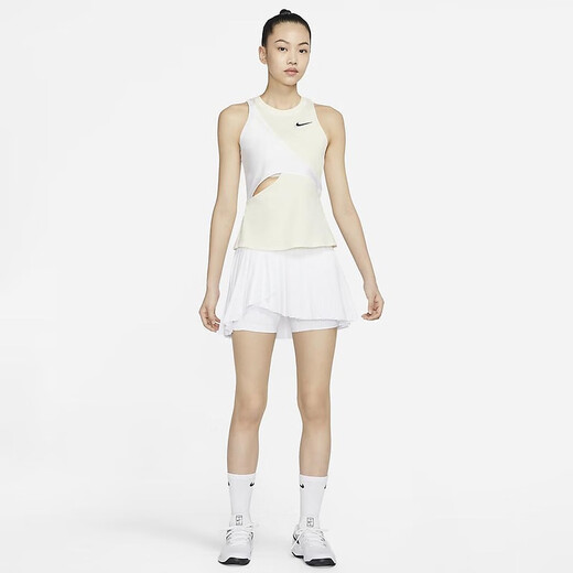 Nike (Nike) Frauen kurzer Rock Sommer schnell trocknend plissierte Tennis-Sportrock asymmetrische Faltenrock (einschließlich Basis) DR6850-100 L