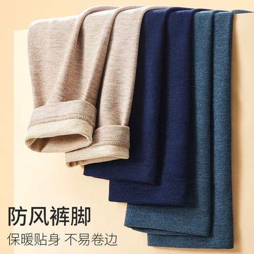 恒源祥德绒保暖内衣男含羊毛蚕丝加绒秋衣秋裤套装男士无痕发热加厚冬季 【山羊绒+蚕丝+德绒】典雅灰 L (170)