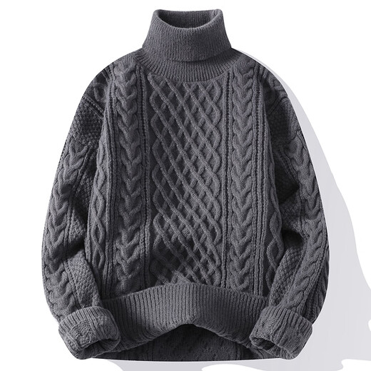 
FANQI thick thread hand knitted sweater jacket turtleneck men's winter thickened base sweater teenager 7157 khaki [regular] L [recommended 110-130 Jin [Jin equals 0.5 kg]]