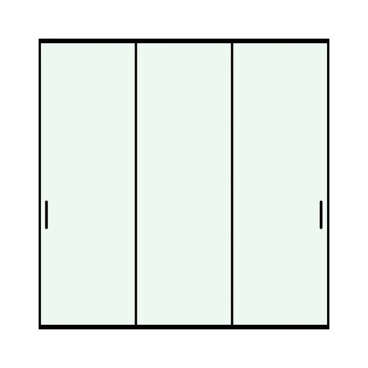 Mooke Perfect System Line Rail Three-Linkage Hanging Rail Sliding Glass Door Hidden Track Sliding Door Bedroom Door Kitchen Door Three-Linkage Hanging Rail (Plain Glass)/