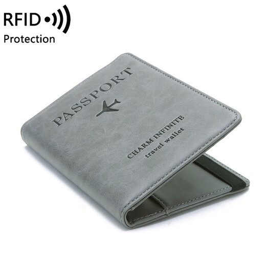Jungle Tribe Travel Anti-Diebstahl Passport Bag Anti-Demagnetization Passport Clip in Übersee Briefticket-Clip-Reisebühne Coin Wallet Grey Grey