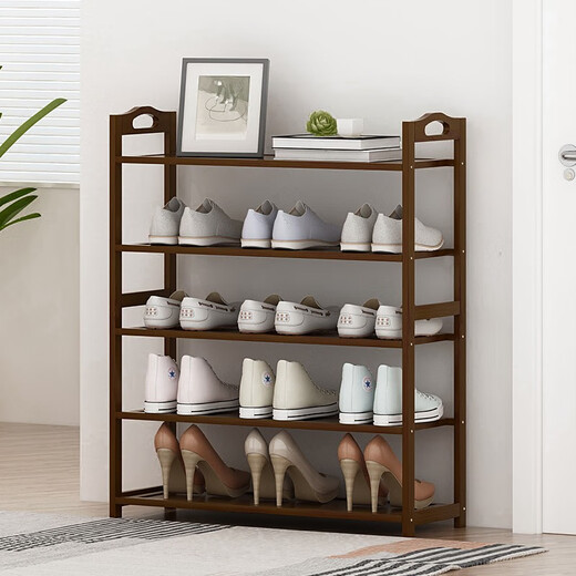 Sizhuge home door shoe rack solid wood floor-to-ceiling storage rack simple storage shoe cabinet multi-layer entrance shoe storage living room storage 5 layers - 70cm long full board