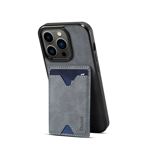 YouPengs neuer Apple 14 Mobiltelefonhülle 13 mit Kartenbeutelklammer integrierte iPhone 15 Pro-Karte 12 Kartenhülle Männer 11 eingebaute Kartenabdeckungen + Kartensteckplatz Promax können Retro Grey mit Kartenbeutel-Steckdosen-iPhone 15 Pro platziert werden