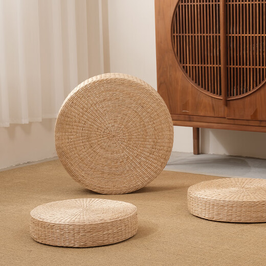 TaTanice futon meditation cushion handmade cattail round meditation cushion tatami cushion 45*45*10cm
