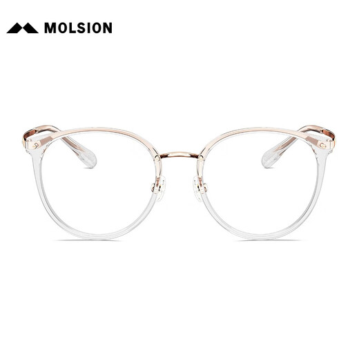 Molsion Mosen Glass Myopia Retro Cat Eyes and Women Gerges haut de gamme Séances de verres à prendre des photos Internet célébrités anti-bleu MJ6173 B93 Rose Gold Transparent Single