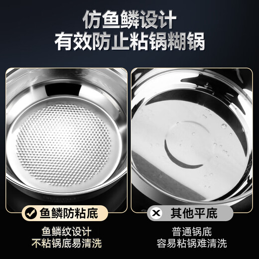 GEEGO steam pot 304 stainless steel sauna pot household steamed seafood steamer commercial induction cooker steam hot pot soup pot thickened 304 steel steam pot 32cm