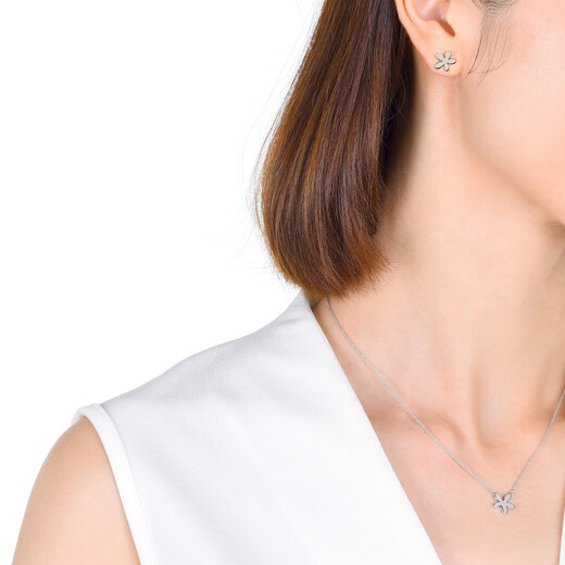 Chow Sang Sang Pt950 Platinum Hua Tsai Stud Earrings 79703E Pricing