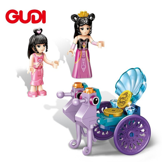 Gudi Yeluli girl building blocks Frozen castle girl building blocks toys girl building blocks assembled toys 6-12 years old assembled toys New Year gifts Shui Linglong Palace (683Pcs)