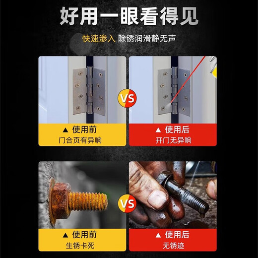 Deli rust remover, fast metal cleaning lubricant, strong rust removal, anti-door lock, window hinge screw loosening, door and window hinge lubrication, eliminating abnormal noise 500ml