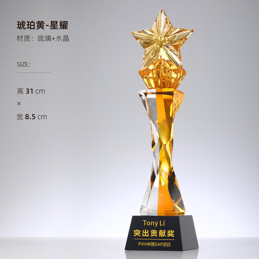 
Dusk Moonlight Trophy Customization Company Annual Meeting Recognizes Outstanding Employees Enterprise Suppliers High-end Artificial Crystal Glass Crown Dealers Partner Medal Team Collaboration Memorial Cup Golden Honor