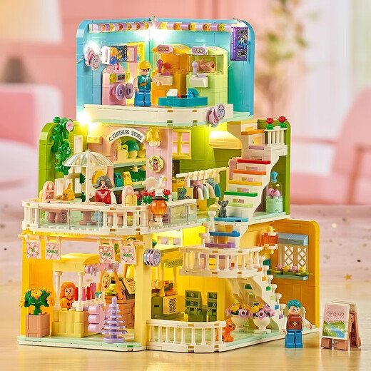 Совместимо с строительными блоками LEGO 2025 Новая девочка, дом, замок, сад -вилла, отель, девочки, игрушечные головоломки, милый коттедж Pet Cottage + Light [687 частиц]
