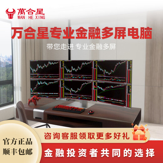 WAN HE XING WAN HE XING multi-screen computer six-screen professional stock traders use one multi-screen stock and foreign exchange futures assembly computer institutional version 15th generation U9 64G 2000G丨Aesthetic bracket 27-inch 2K monitor complete set (including door-to-door installation)