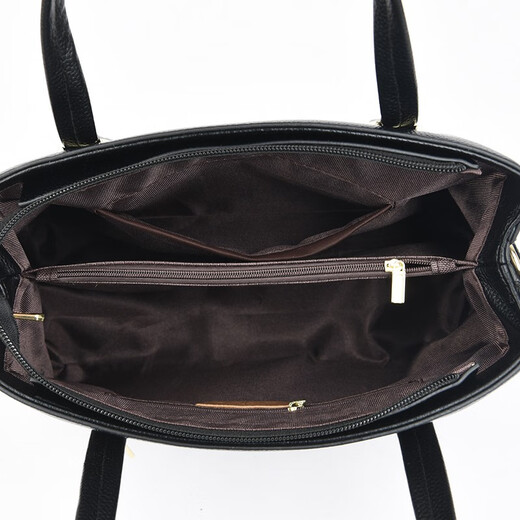 Kangaroo Kara genuine leather women's bag cowhide handbag crossbody bag large capacity gift for wife and mother middle-aged women's bag black gift box + hand bag