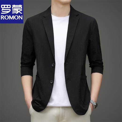 Romon Light Luxury Ice Silk Casual Suit Men's Summer Thin 2025 New Business Men's Single Suit Jacket Sun Protection 829 Gray L 175