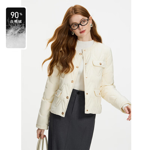 Fan's Fine Silanen La pequeña chaqueta de duda de estilo de fragancia pequeña para mujeres en otoño e invierno 2024 nueva chaqueta de moda de cuello redondo 14103 Café de nuez xs