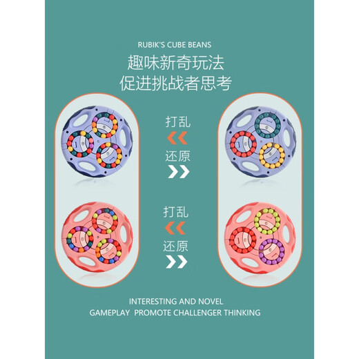 Ketaoqi Children's Thinking Logic Training Focus Aids Teaching Aids Kindergarten Parent-Child Interactive Toys Intelligence Magic Cube Magic Dish Rotary Perles Rotary Ball Douptary Ball Blue + Tetris