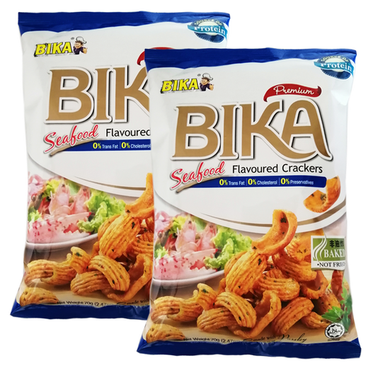 BIKA puffed snacks 70g/bag Imported in Malaysia Casual snacks Snacks 30 bags Crispy seafood crispy