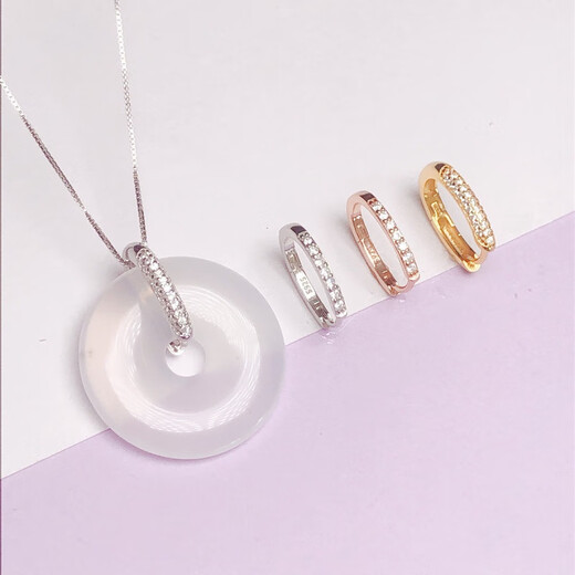 Fat Donglai's same style Ping An buckle 18k gold wear Ping An buckle buckle simple silver gold female gold clip buckle jadeite thin white gold one