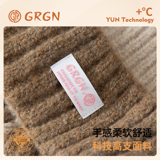 GRGN woolen hat women's winter warm knitted hat large head circumference thickened Baotou hat cold protection ear hat confinement hat