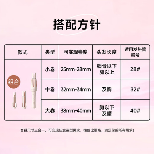 MingHuang (MingHuang) advanced styling three-in-one fully automatic curling iron 40mm artifact large volume 32 large waves long-lasting styling 28mm dormitory lazy person birthday gift for girlfriend