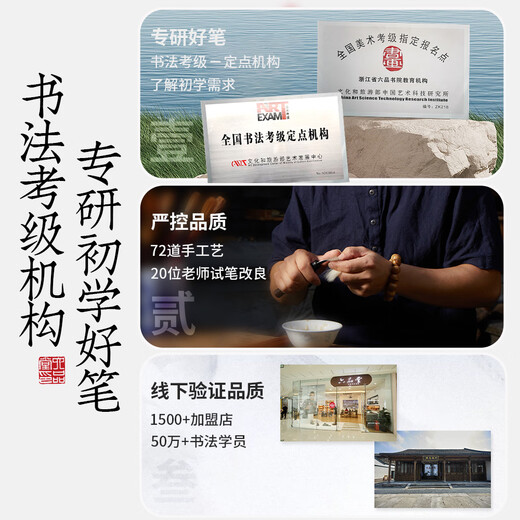 Liupintang brush medium size calligraphy brush professional grade lake brush medium regular script adult beginner Chinese painting calligraphy practice special bucket pen boutique high-end soft pen Hanxuexiangmei medium size