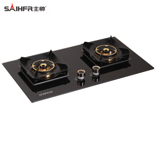 Le poêle à gaz de l'autocar, poêle à gaz, cuisinière double, grande puissance de feu domestique, poêle à gaz liquéfiés à double usage, poêle à injection directe injectable de première utilisation, 835 [centre d'incendie rotatif classique] Verre en verre anti-fours à l'épreuve de carrée, gaz naturel, gaz naturel