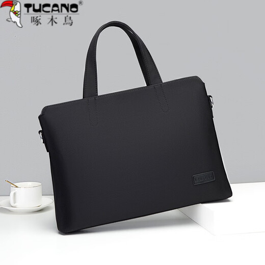 Woodpecker (TUCANO) Tanabata Men's Briefcase Canvas Business Handbag Oxford Cloth Casual Office Bag Full Canvas Diagonal Computer Bag Blue-2 (regular size) Default 1 inch